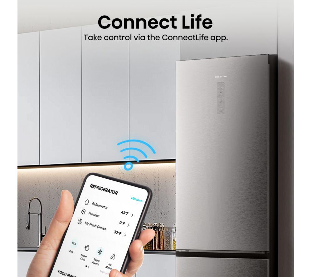 HISENSE Pureflat RB5P410SACCUK Smart 70/30 Fridge Freezer - Silver image number 4 of 18