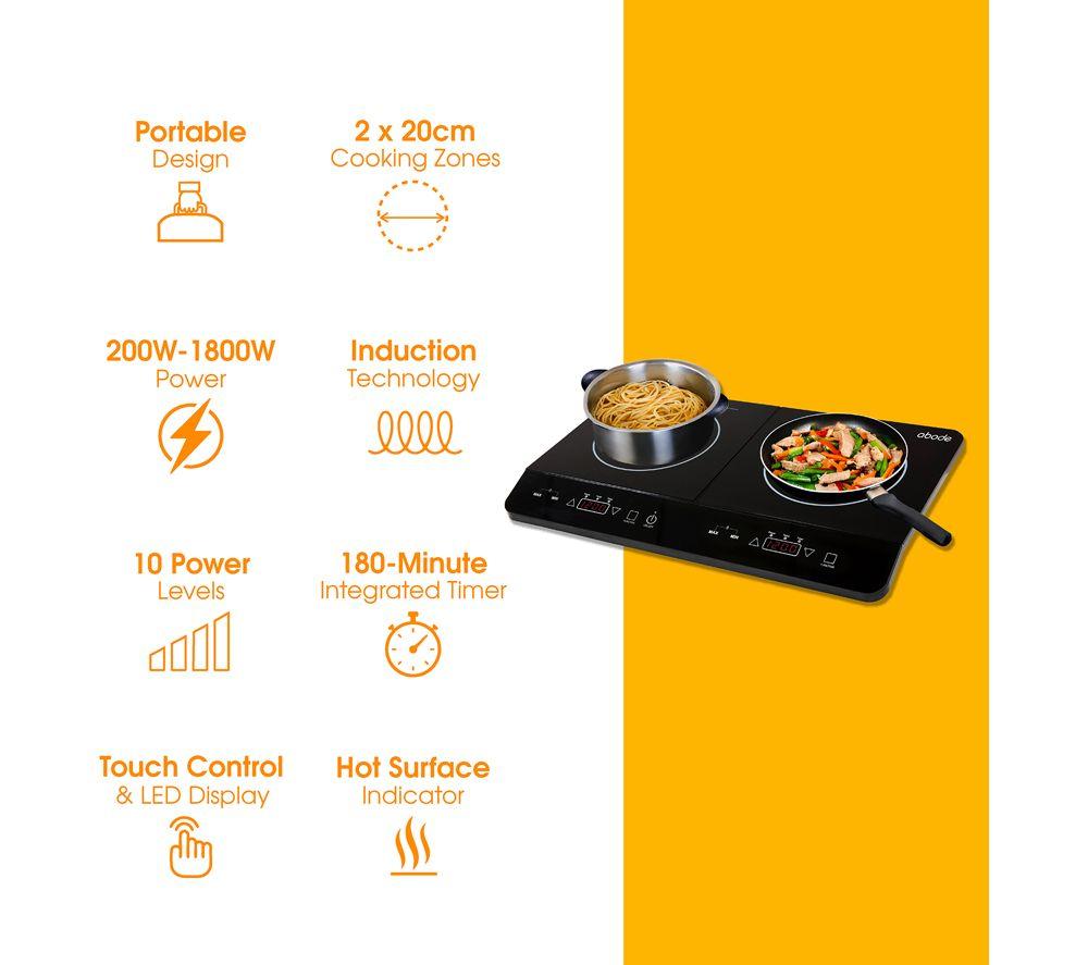 ABODE AINDH2003 Double Induction Hot Plate - Black image number 5 of 6