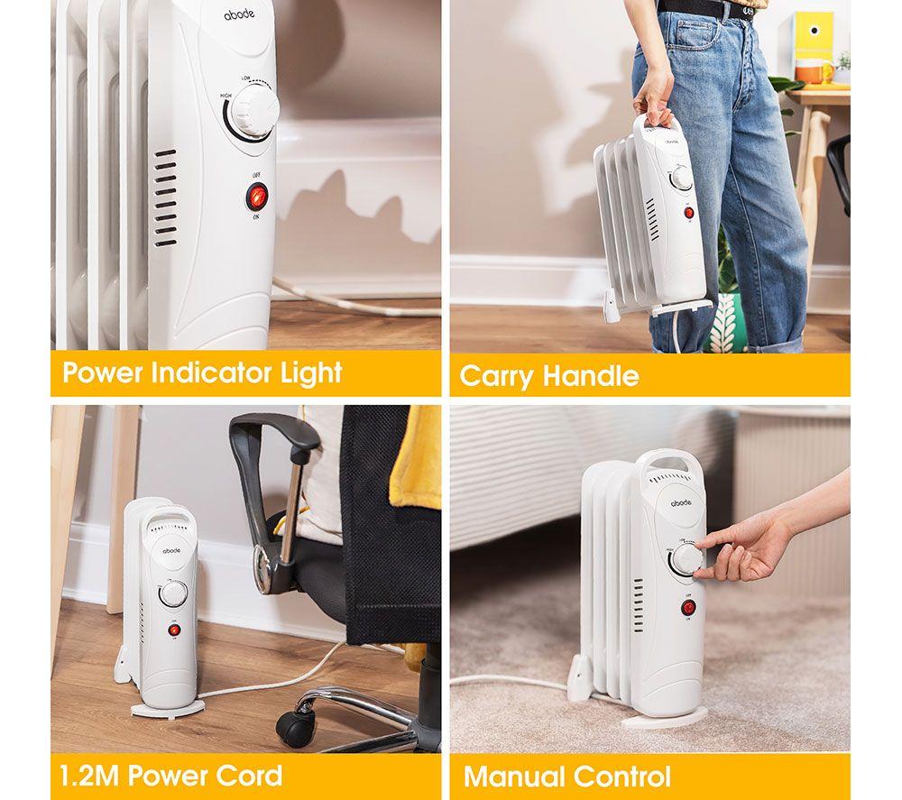 ABODE AOFR5001B Portable Oil-Filled Radiator - White image number 14 of 18