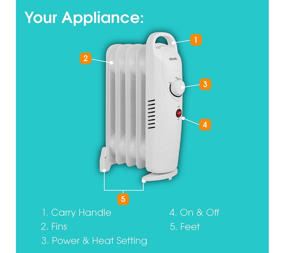 ABODE AOFR5001B Portable Oil-Filled Radiator - White image number 18 of 18