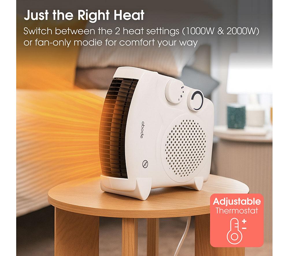 ABODE AFH1001 Hot & Cool Fan Heater - White image number 6 of 17