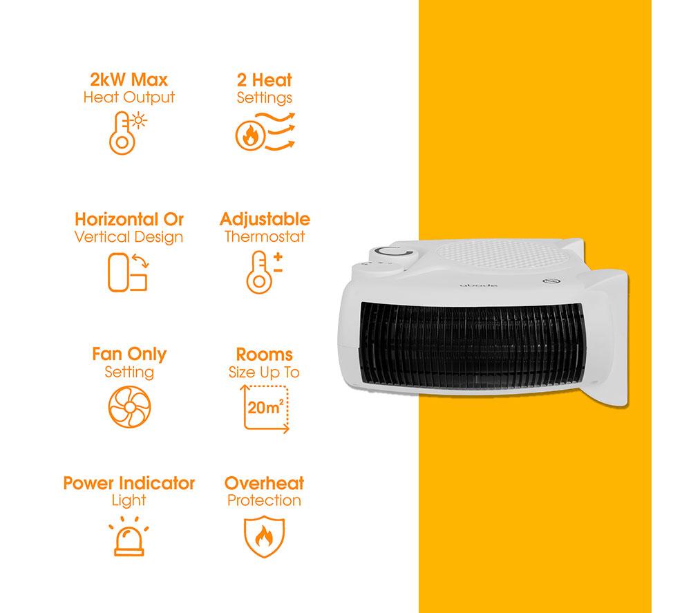 ABODE AFH1001 Hot & Cool Fan Heater - White image number 17 of 17