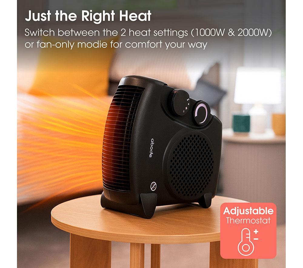 ABODE AFH1001B Hot & Cool Fan Heater - Black image number 7 of 18