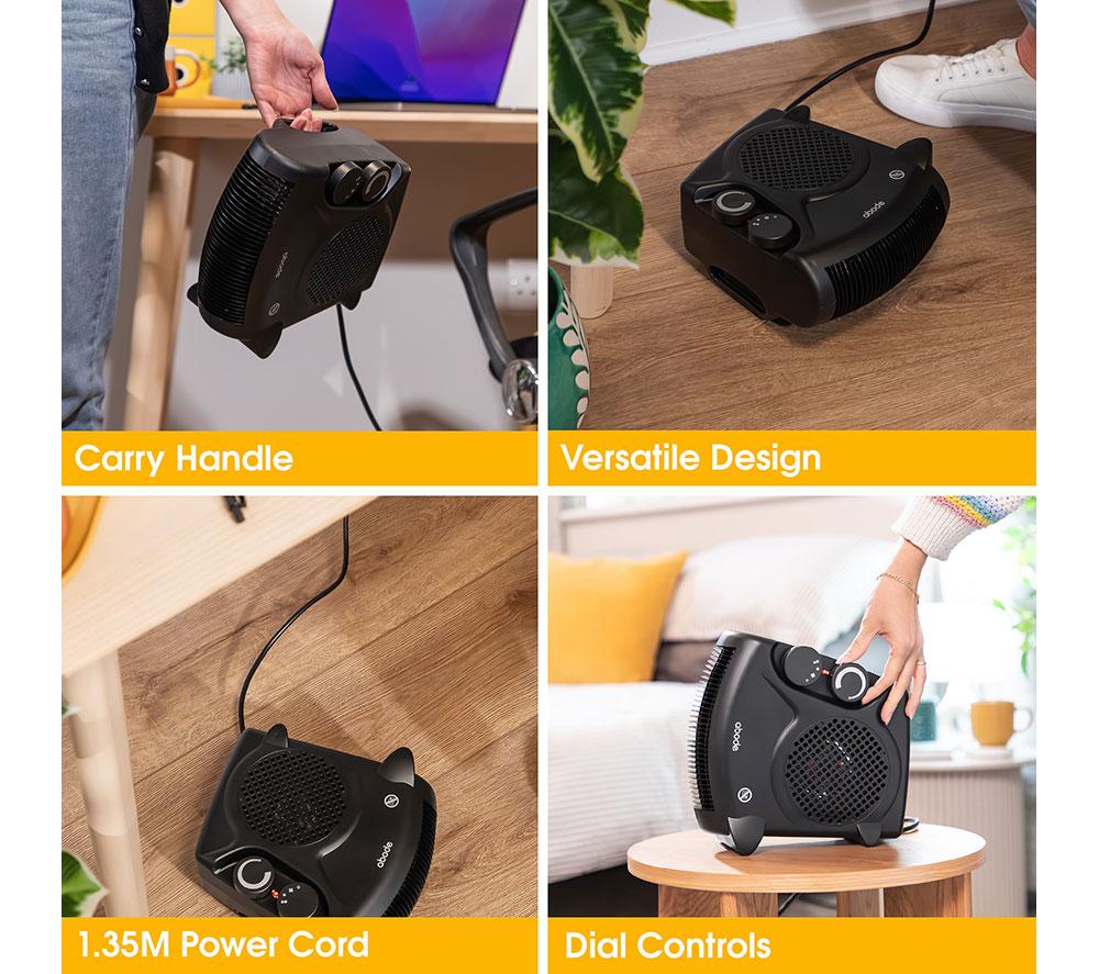 ABODE AFH1001B Hot & Cool Fan Heater - Black image number 8 of 18