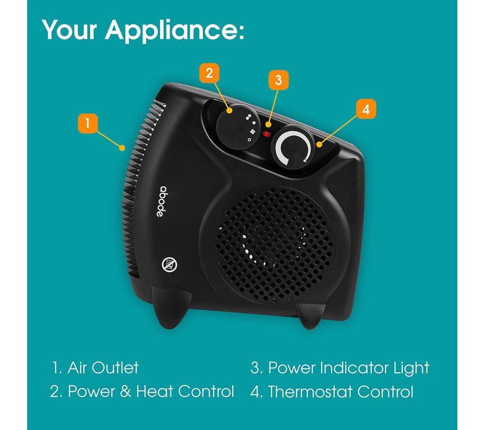 ABODE AFH1001B Hot & Cool Fan Heater - Black image number 21 of 25
