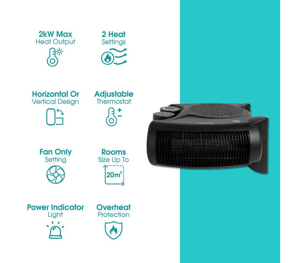 ABODE AFH1001B Hot & Cool Fan Heater - Black image number 25 of 25