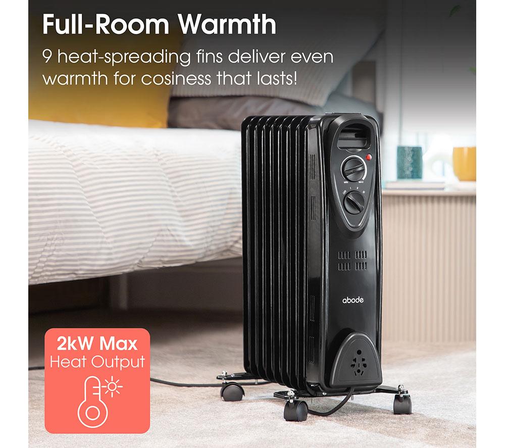 ABODE AOFR9003B Portable Oil-Filled Radiator - Black image number 5 of 15