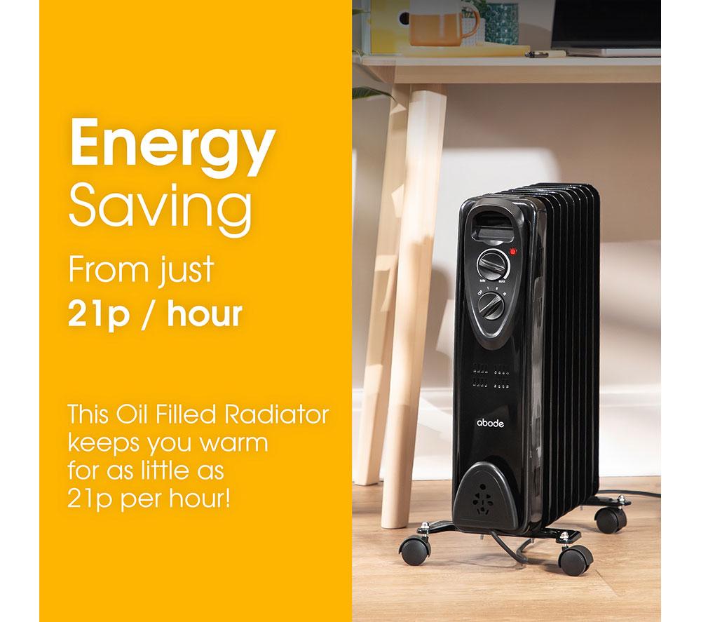 ABODE AOFR9003B Portable Oil-Filled Radiator - Black image number 7 of 15