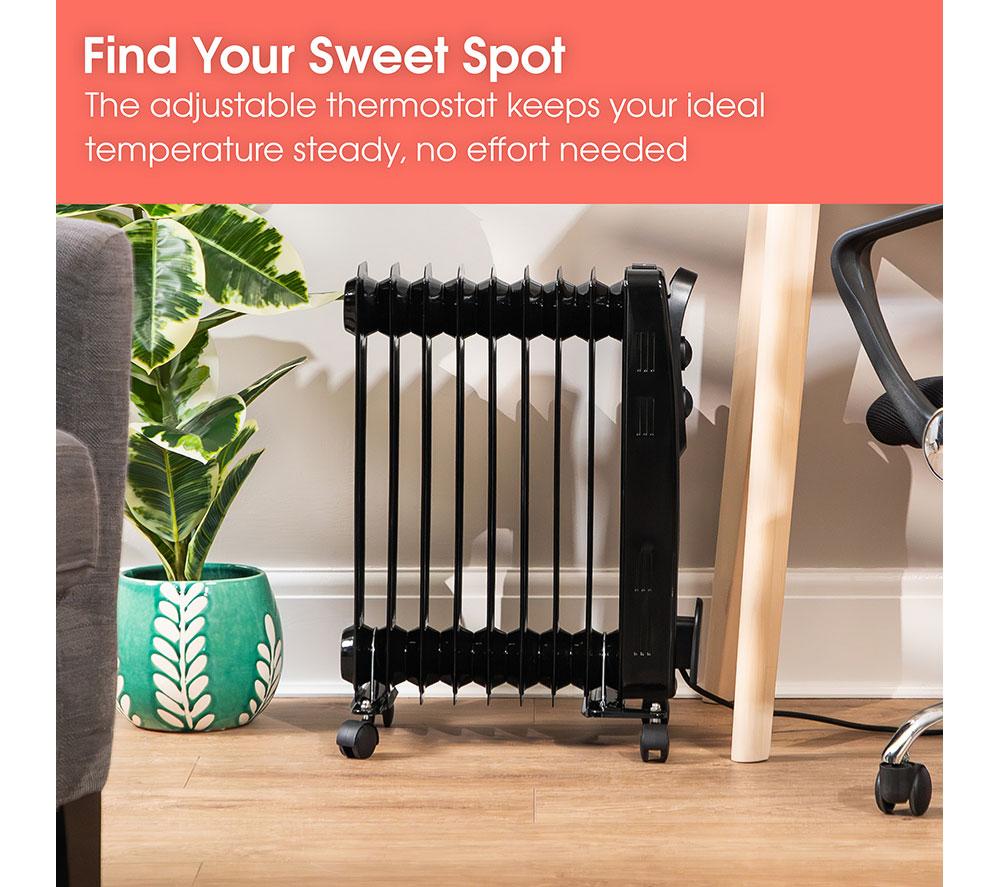 ABODE AOFR9003B Portable Oil-Filled Radiator - Black image number 8 of 15