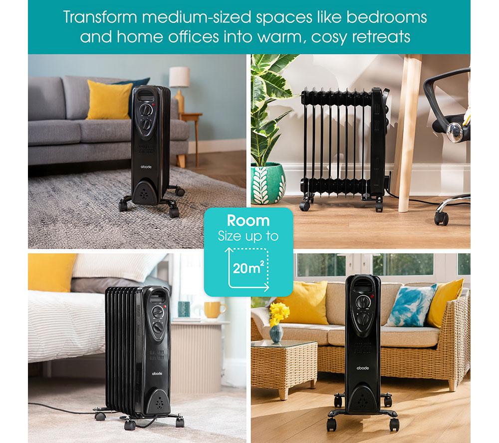 ABODE AOFR9003B Portable Oil-Filled Radiator - Black image number 10 of 15