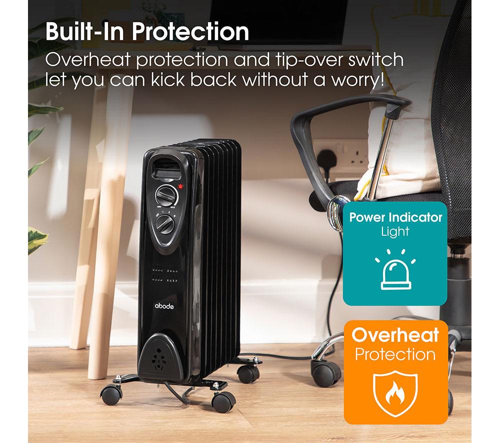 ABODE AOFR9003B Portable Oil-Filled Radiator - Black image number 11 of 15