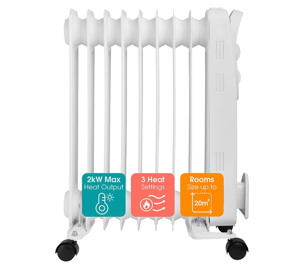 ABODE AOFR9003 Portable Oil-Filled Radiator - White image number 5 of 15