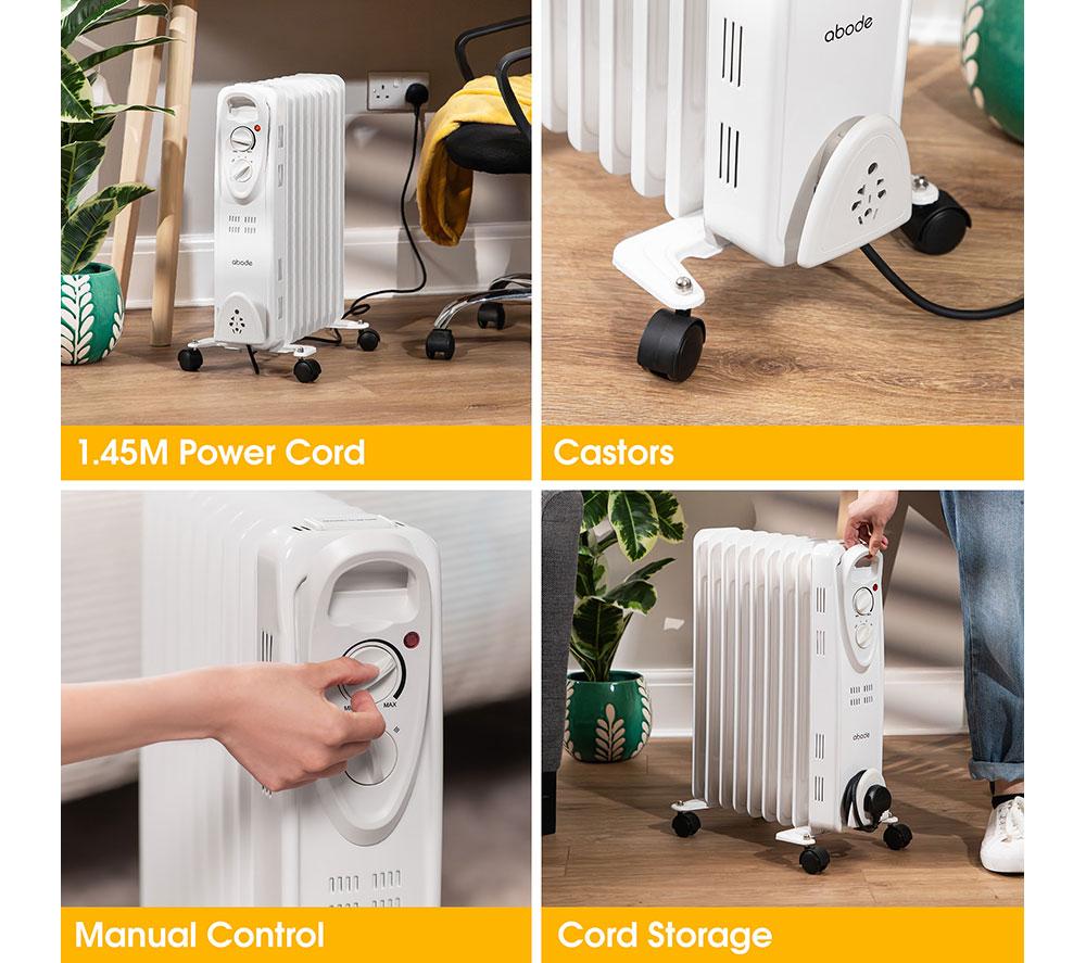 ABODE AOFR9003 Portable Oil-Filled Radiator - White image number 7 of 15