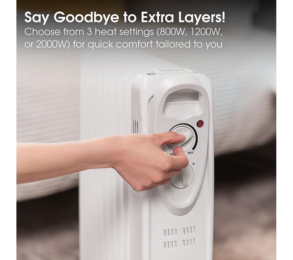 ABODE AOFR9003 Portable Oil-Filled Radiator - White image number 10 of 15