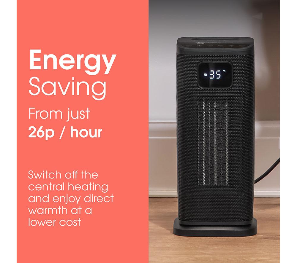 ABODE ACTH2005 Hot & Cool Ceramic Fan Heater - Black image number 9 of 17