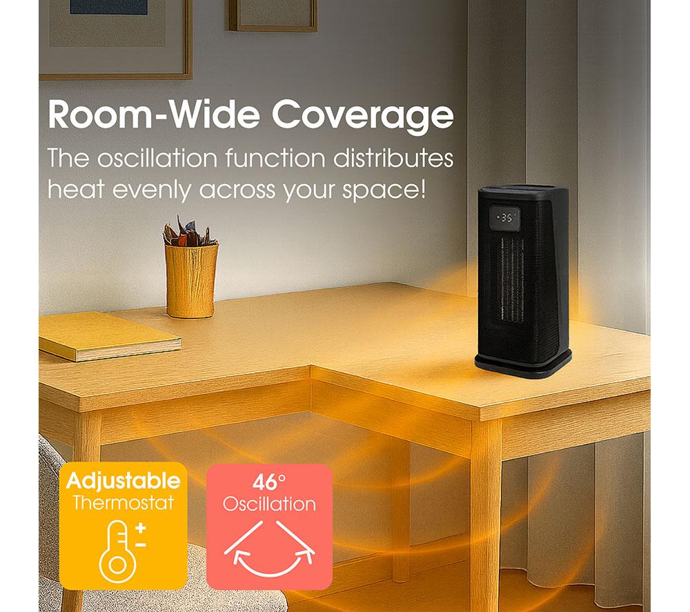 ABODE ACTH2005 Hot & Cool Ceramic Fan Heater - Black image number 11 of 17