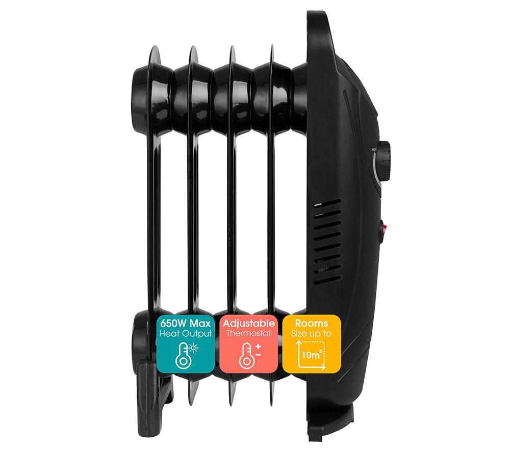 ABODE AOFR5001B Portable Oil-Filled Radiator - Black image number 5 of 14