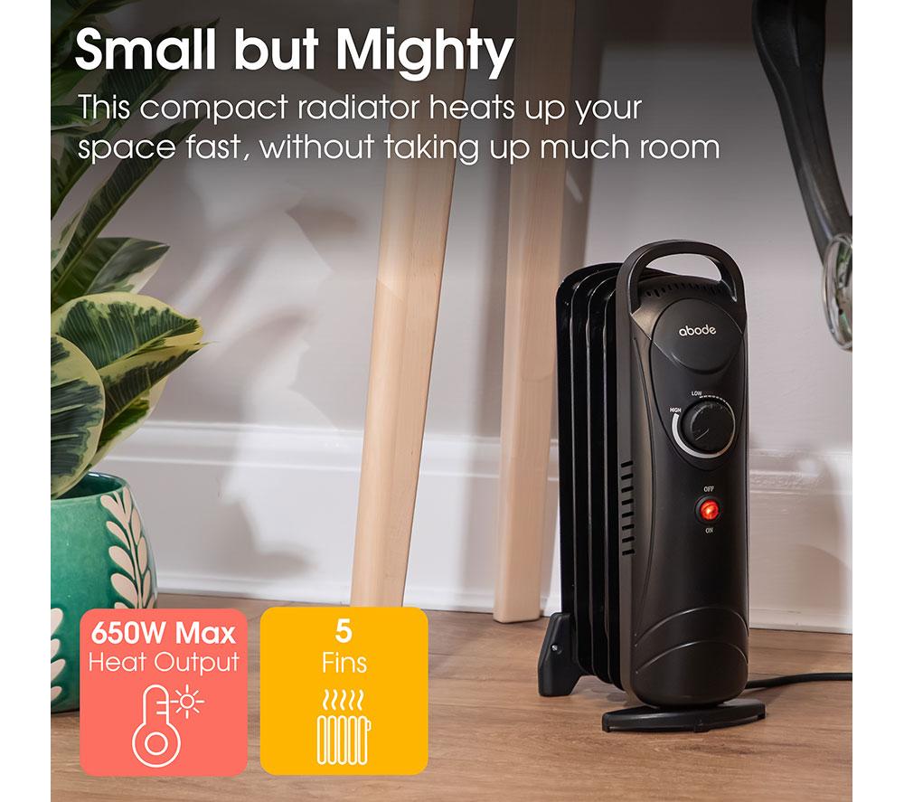 ABODE AOFR5001B Portable Oil-Filled Radiator - Black image number 9 of 14