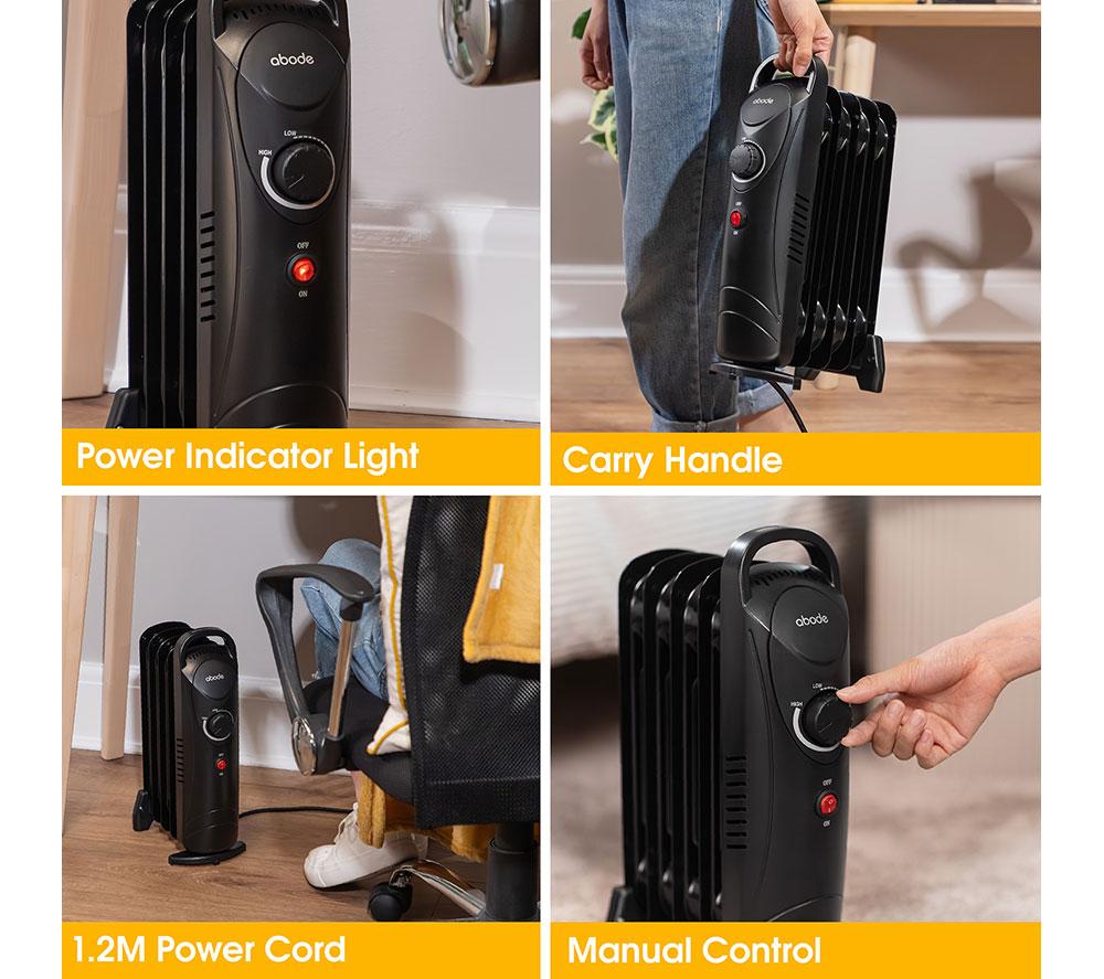 ABODE AOFR5001B Portable Oil-Filled Radiator - Black image number 10 of 14