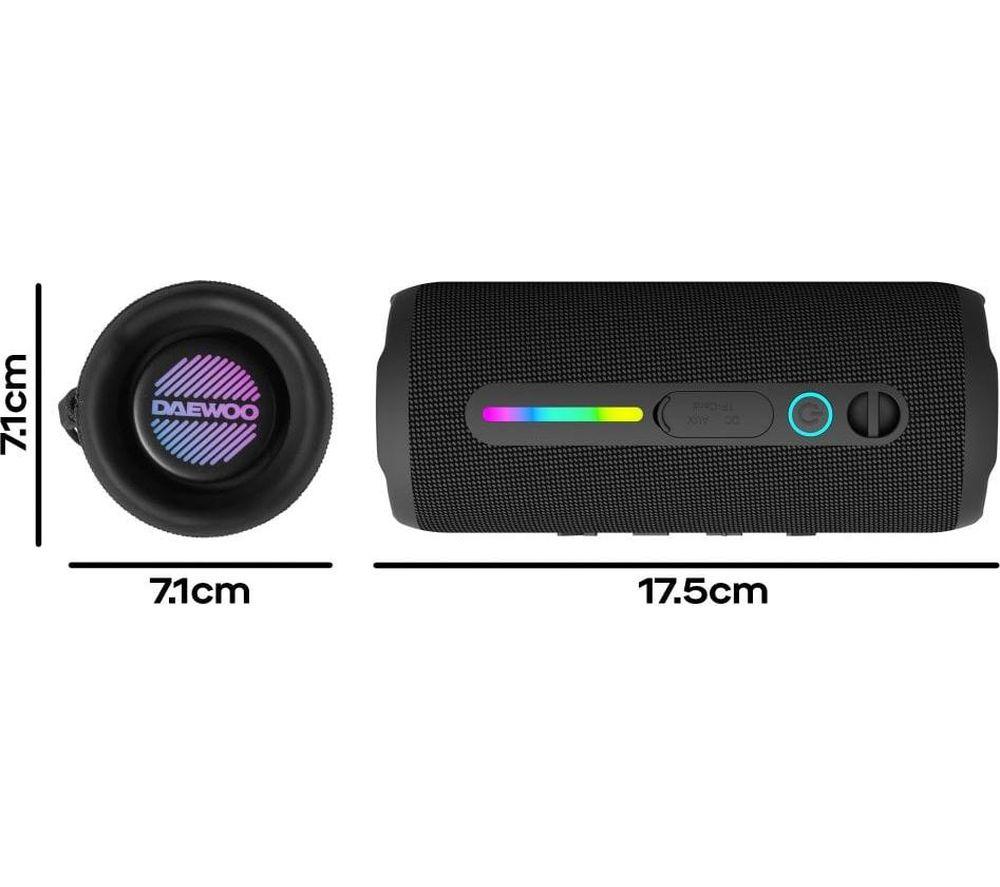 DAEWOO Boom Beat Splash Portable Bluetooth Speaker - Black image number 2 of 6
