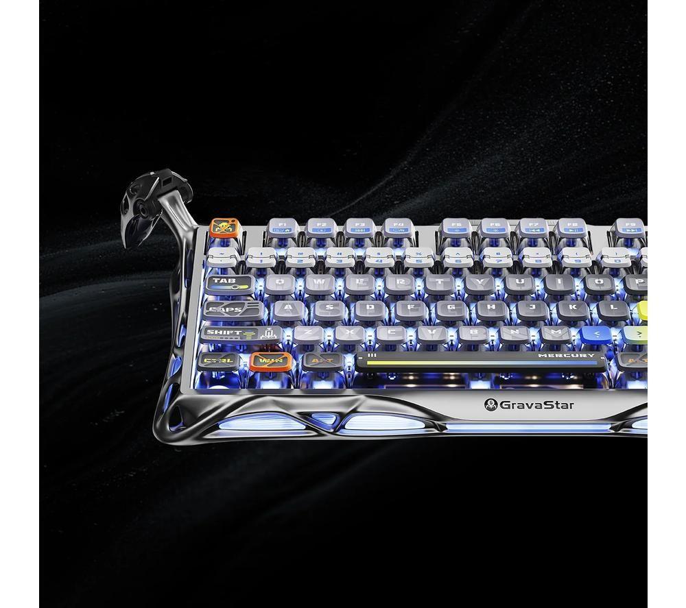 GRAVASTAR Mercury K1 Pro Wireless Mechanical Gaming Keyboard - Silver image number 3 of 10