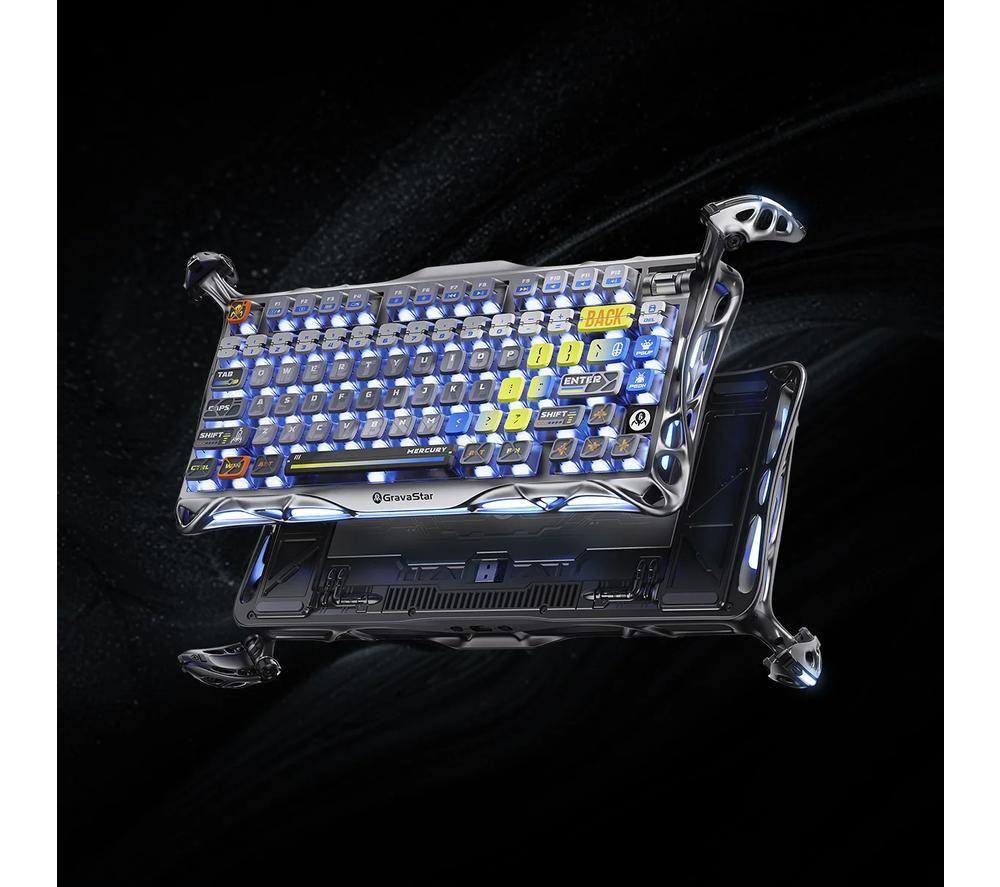 GRAVASTAR Mercury K1 Pro Wireless Mechanical Gaming Keyboard - Silver image number 7 of 10