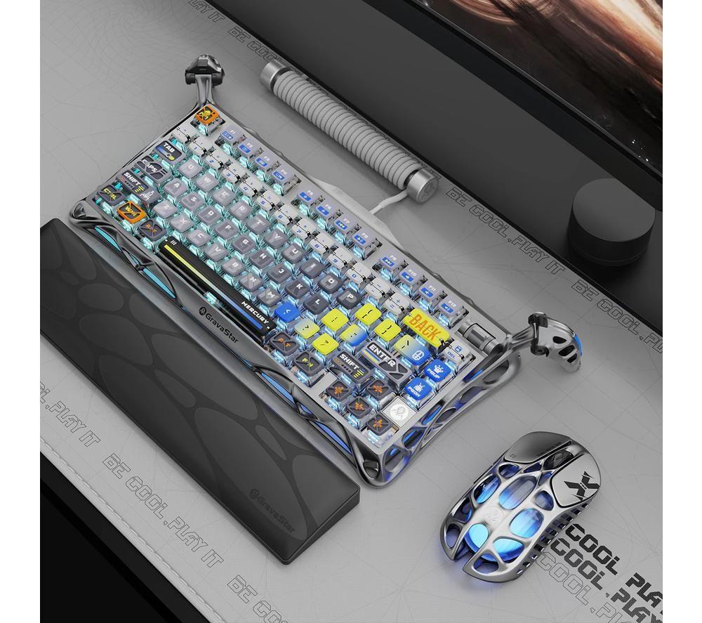 GRAVASTAR Mercury K1 Pro Wireless Mechanical Gaming Keyboard - Silver image number 8 of 10