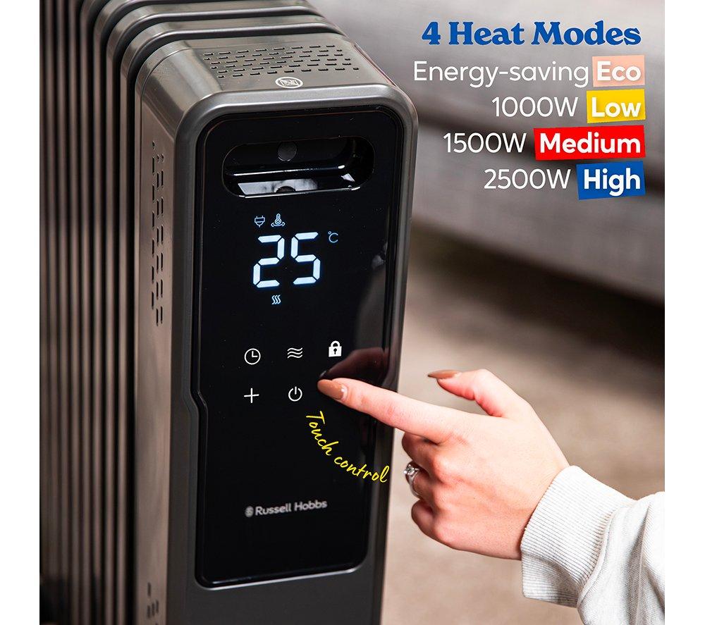 RUSSELL HOBBS RHOFR2500-M-D Portable Oil-Filled Radiator - Graphite image number 9 of 16