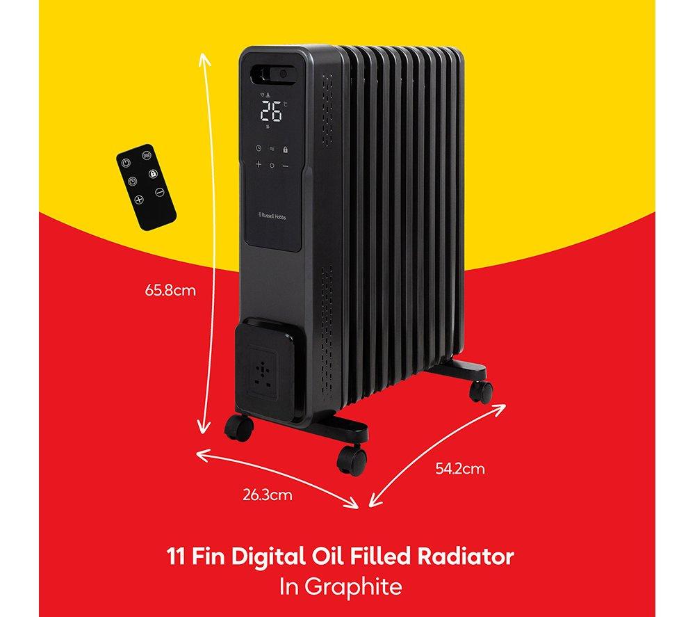 RUSSELL HOBBS RHOFR2500-M-D Portable Oil-Filled Radiator - Graphite image number 15 of 16