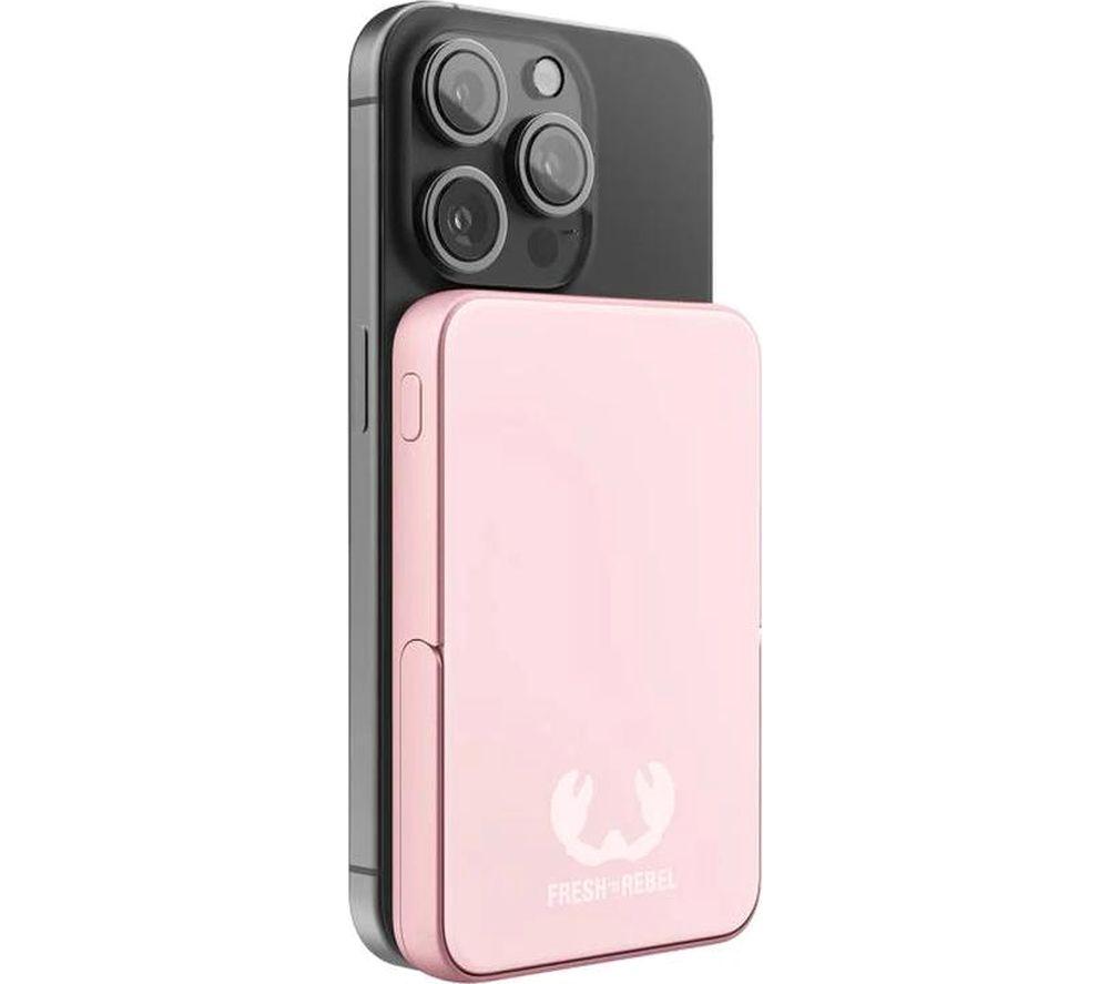 FRESH N REBEL 5000 mAh Portable Magnetic Power Bank - Pastel Pink image number 6 of 10