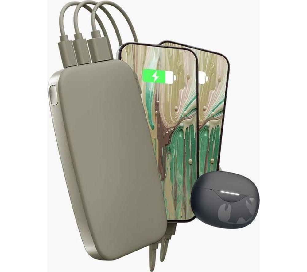 FRESH N REBEL 18000 mAh Portable Power Bank - Dried Green image number 8 of 8