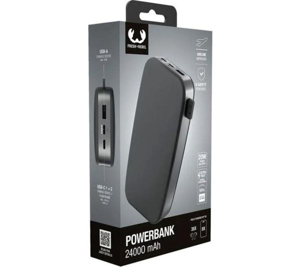 FRESH N REBEL 27000 mAh Portable Power Bank - Storm Grey image number 7 of 7