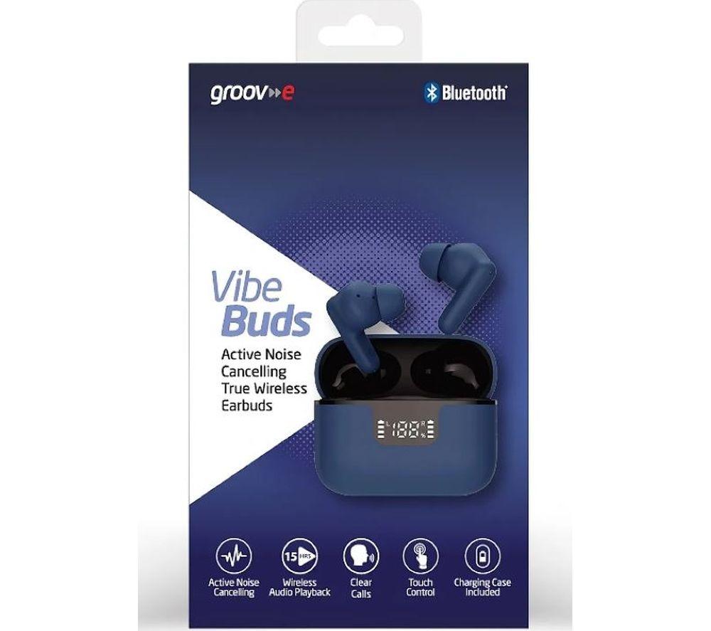 GROOV-E Vibe Buds Wireless Bluetooth Noise-Cancelling Earbuds - Blue image number 2 of 4