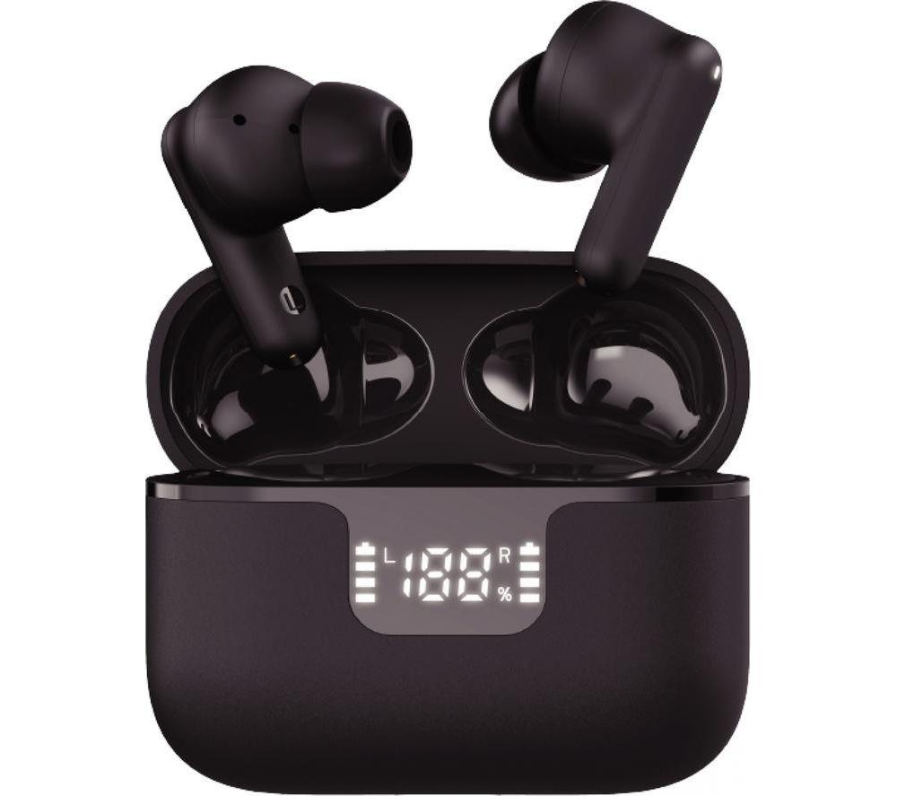 Groov-E Vibe Buds Wireless Bluetooth Noise-Cancelling Earbuds - Black, Black