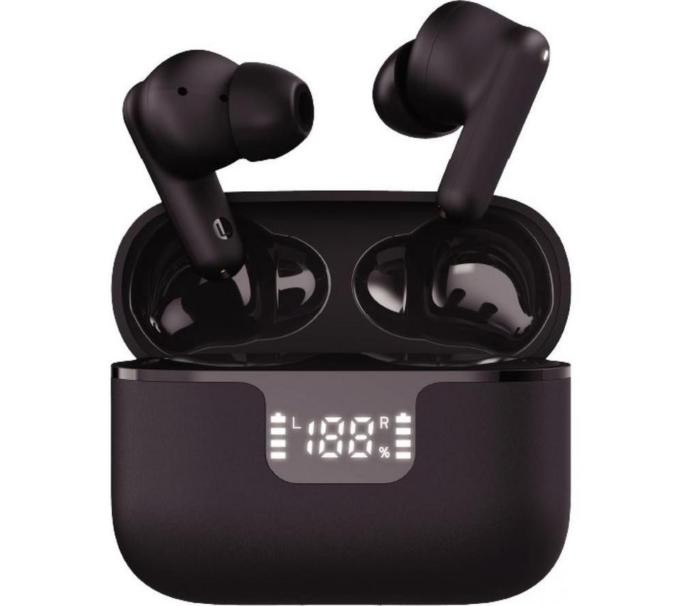 GROOV-E Vibe Buds Wireless Bluetooth Noise-Cancelling Earbuds - Black