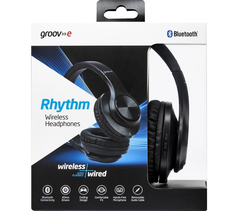GROOV-E Rhythm Wireless Bluetooth Noise-Cancelling Headphones - Black image number 8 of 8