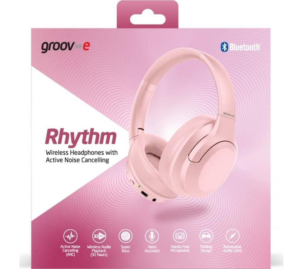 GROOV-E Rhythm Wireless Bluetooth Noise-Cancelling Headphones - Pink image number 6 of 6