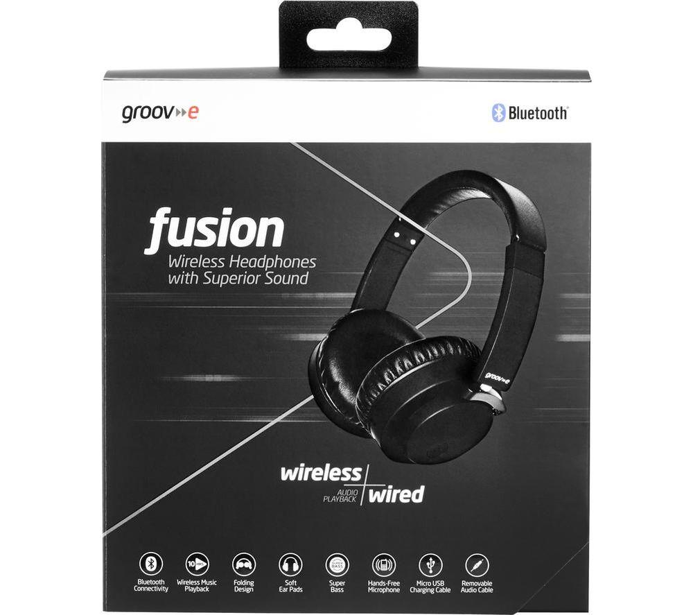 GROOV-E Fusion Wireless Bluetooth Noise-Cancelling Headphones - Black image number 7 of 7
