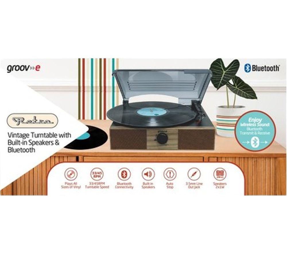 GROOV-E Retro Series GV-TT04 Belt Drive Bluetooth Turntable - Wood image number 3 of 3