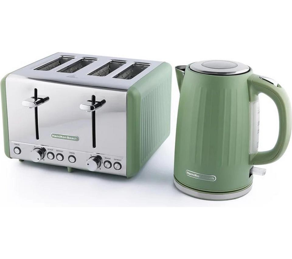 HAMILTON BEACH Harmony Breakfast Jug Kettle & 4-Slice Toaster Bundle - Matcha