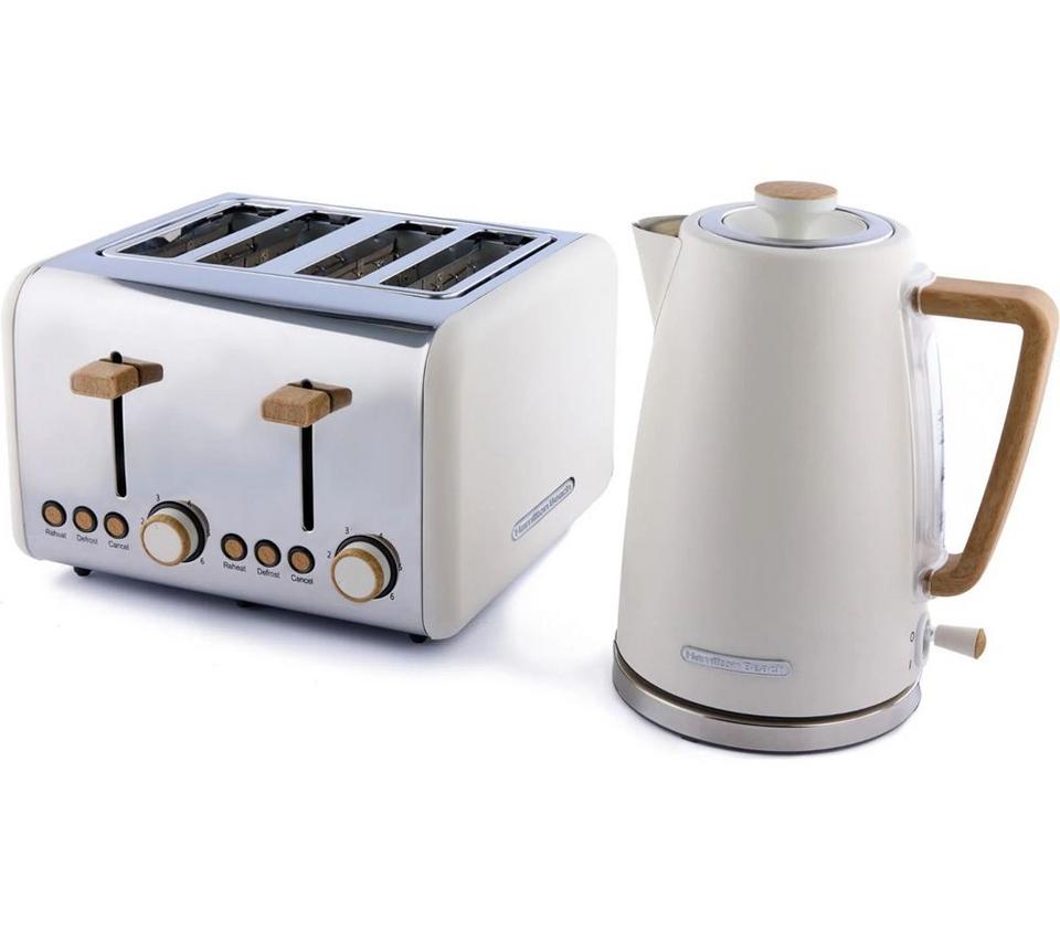 HAMILTON BEACH Scandi Breakfast Jug Kettle & 4-Slice Toaster Bundle - Cream