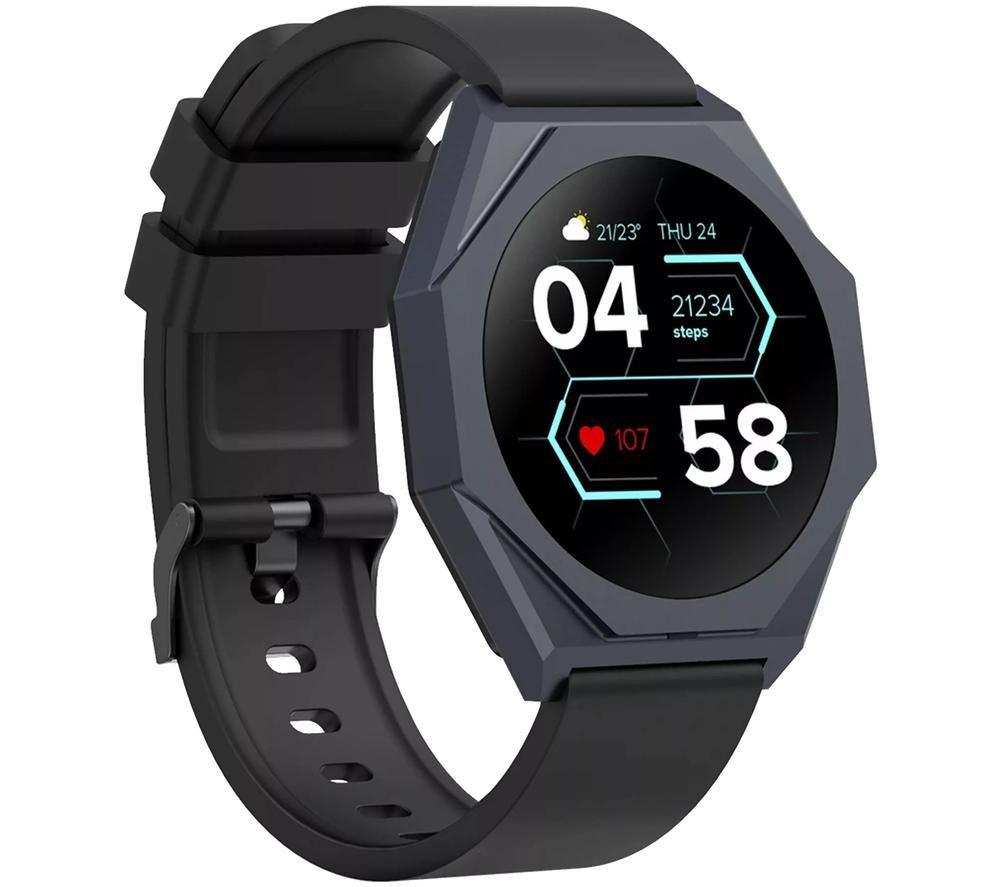 CANYON Otto SW-86 Smart Watch - Black, Silicone Strap image number 4 of 7