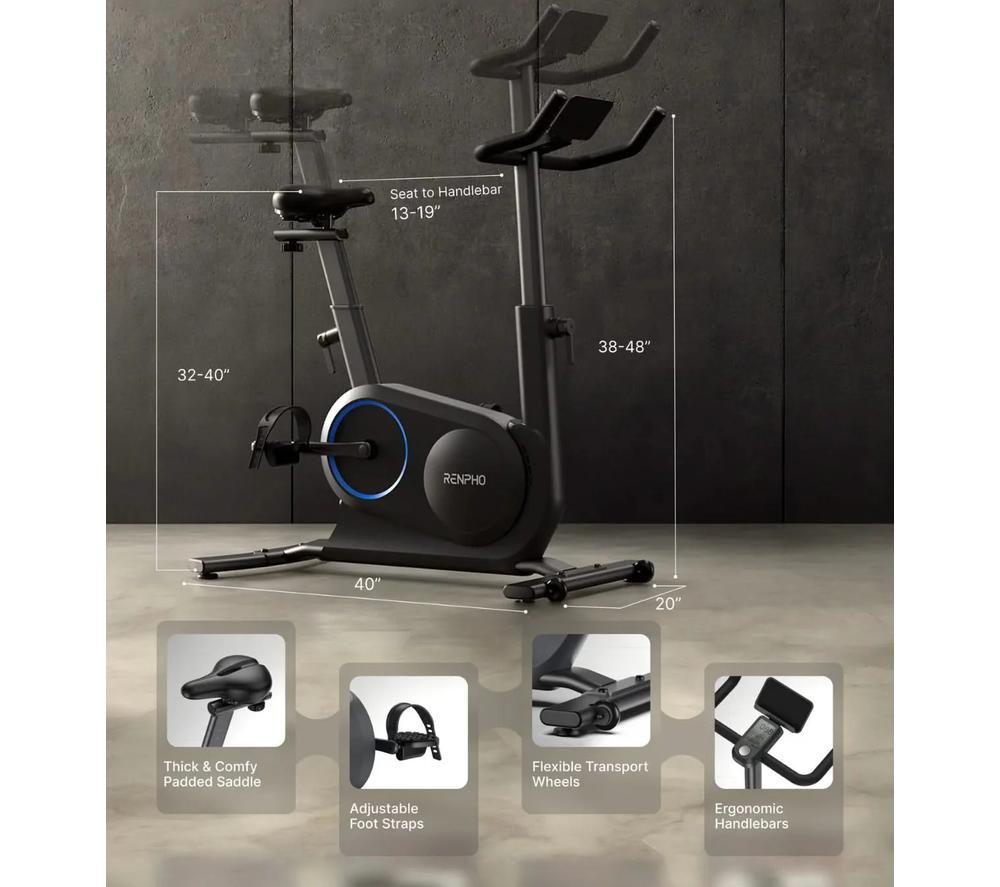 RENPHO Smart S AI Exercise Bike - Black image number 3 of 3