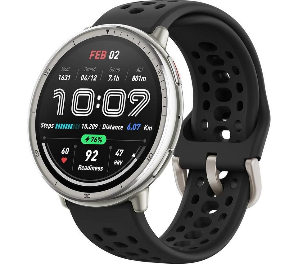 AMAZFIT Active 2 Smart Watch - Black, Silicone Strap