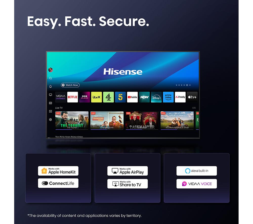 HISENSE E6Q 55" LED 4K HDR Smart TV with Freely - 55E6QTUK image number 9 of 13