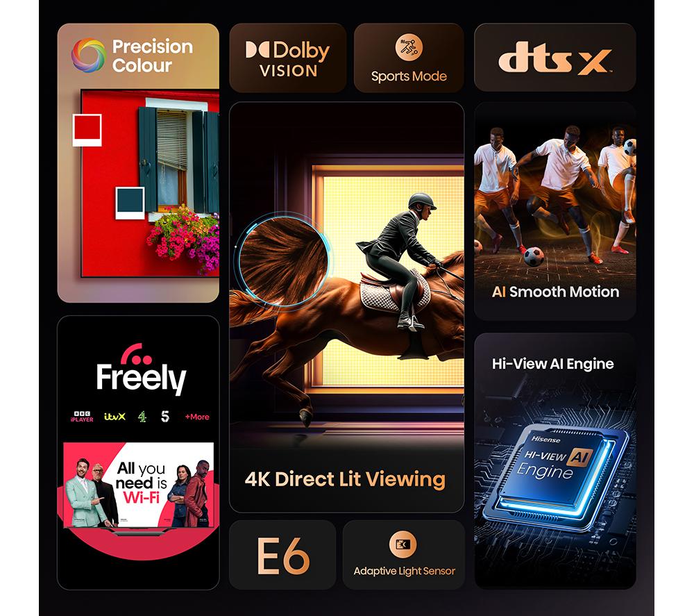 HISENSE E6Q 65" LED 4K HDR Smart TV with Freely - 65E6QTUK image number 3 of 16