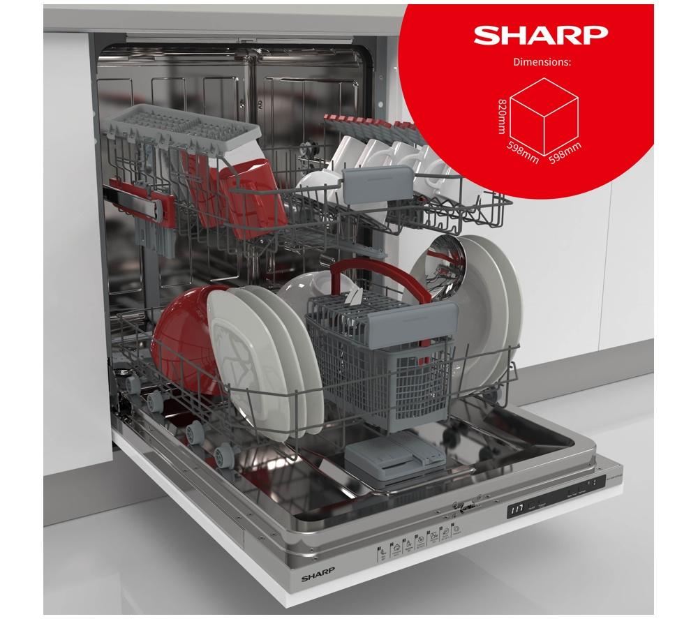 SHARP QW-NI15I49D3X-EN Full-size Fully Integrated Dishwasher image number 2 of 8