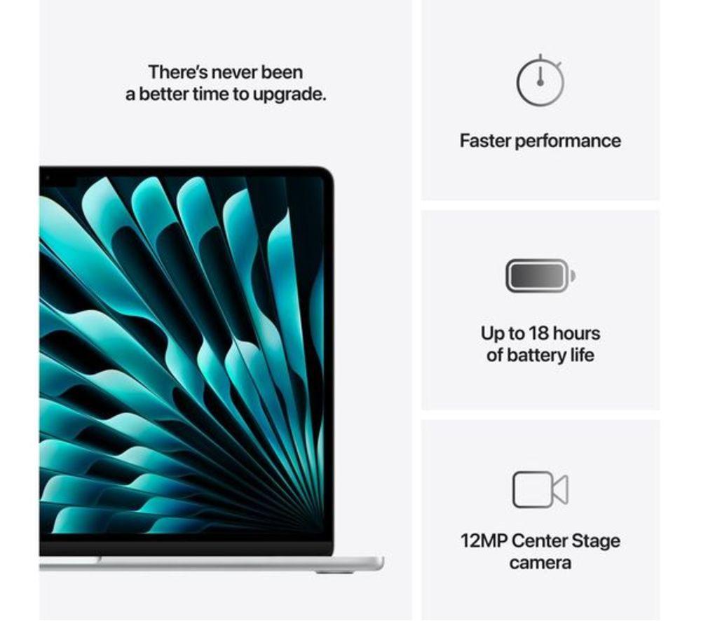 APPLE Refurbished MacBook Air 15" (2025) - M4, 512 GB SSD, RAM 24 GB, Silver (Excellent Condition) image number 10 of 11