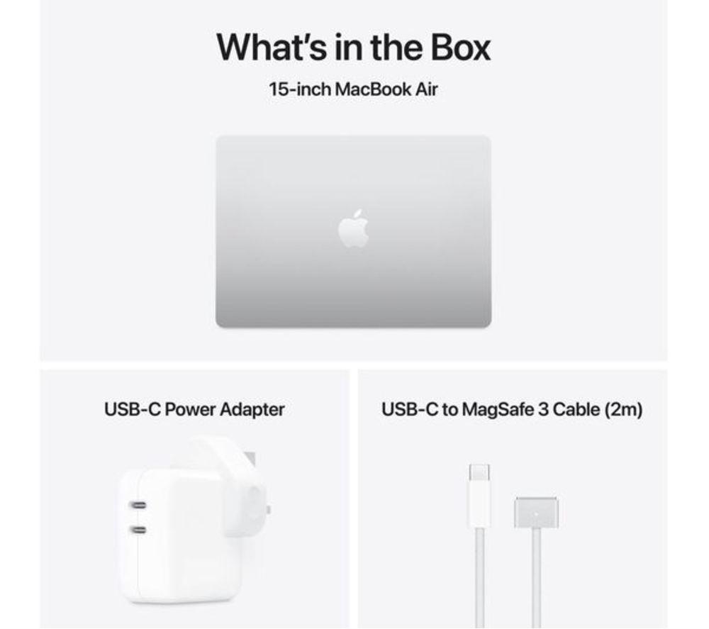 APPLE Refurbished MacBook Air 15" (2025) - M4, 512 GB SSD, RAM 24 GB, Silver (Excellent Condition) image number 11 of 11