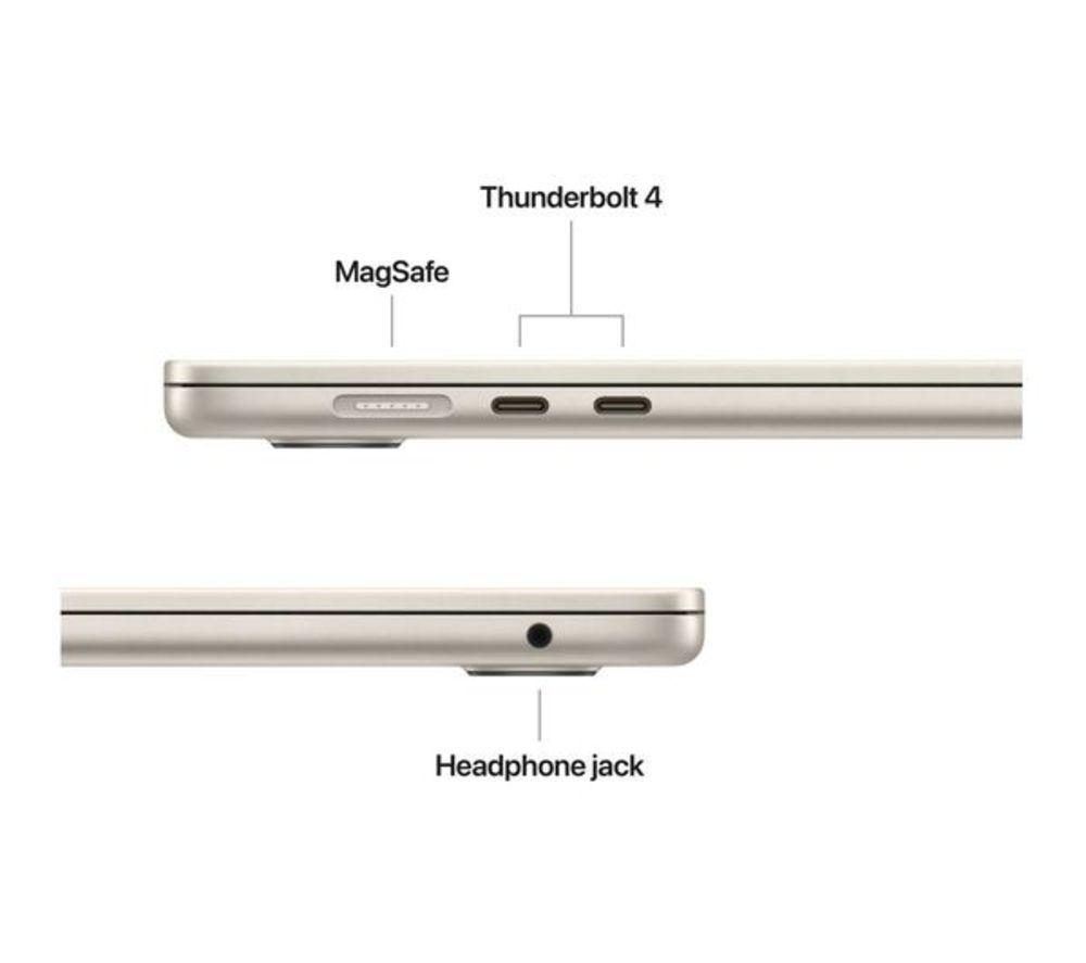 APPLE Refurbished MacBook Air 15" (2025) - M4, 512 GB SSD, Starlight (Excellent Condition) image number 9 of 10